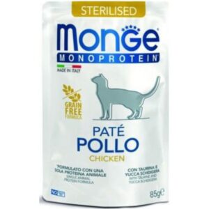 Monge Pouches Cat Monoprotein Sterilized Chicken – 85g