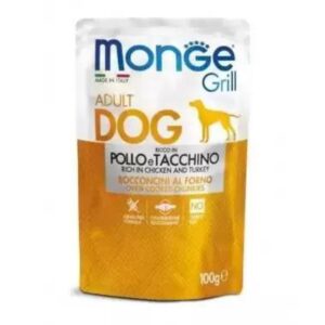 Monge Pouches Dog Grill Chicken Turkey – 100g