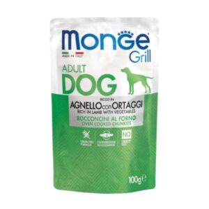 Monge Pouches Dog Grill Lamb & Vegetables – 100g