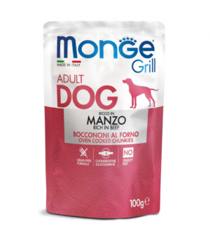 Monge Pouches Dog Grill Beef  – 100g