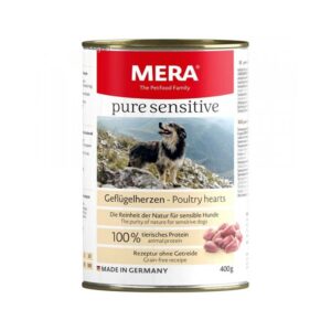 Mera Dog Pure Sensitive Wet Meat Poultry Hearts – 400G